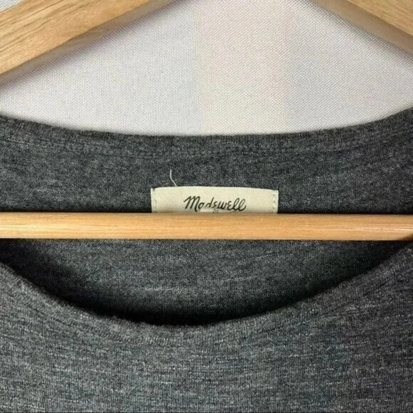 Madewell Dark Gray Anthem Long Sleeve Boatneck Tee M - Picture 5 of 5